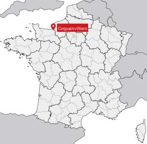 Coquainvilliers vo Francúzsku, kde sa vyrába calvados Dauphin